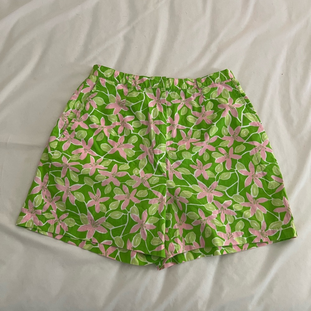 Lilly Pulitzer Pink and Green Floral Shorts